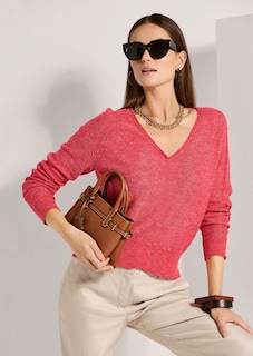 V-Pullover mit Pointelle-Muster thumbnail 5