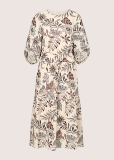 Midi-Kleid mit Puffärmeln thumbnail 7