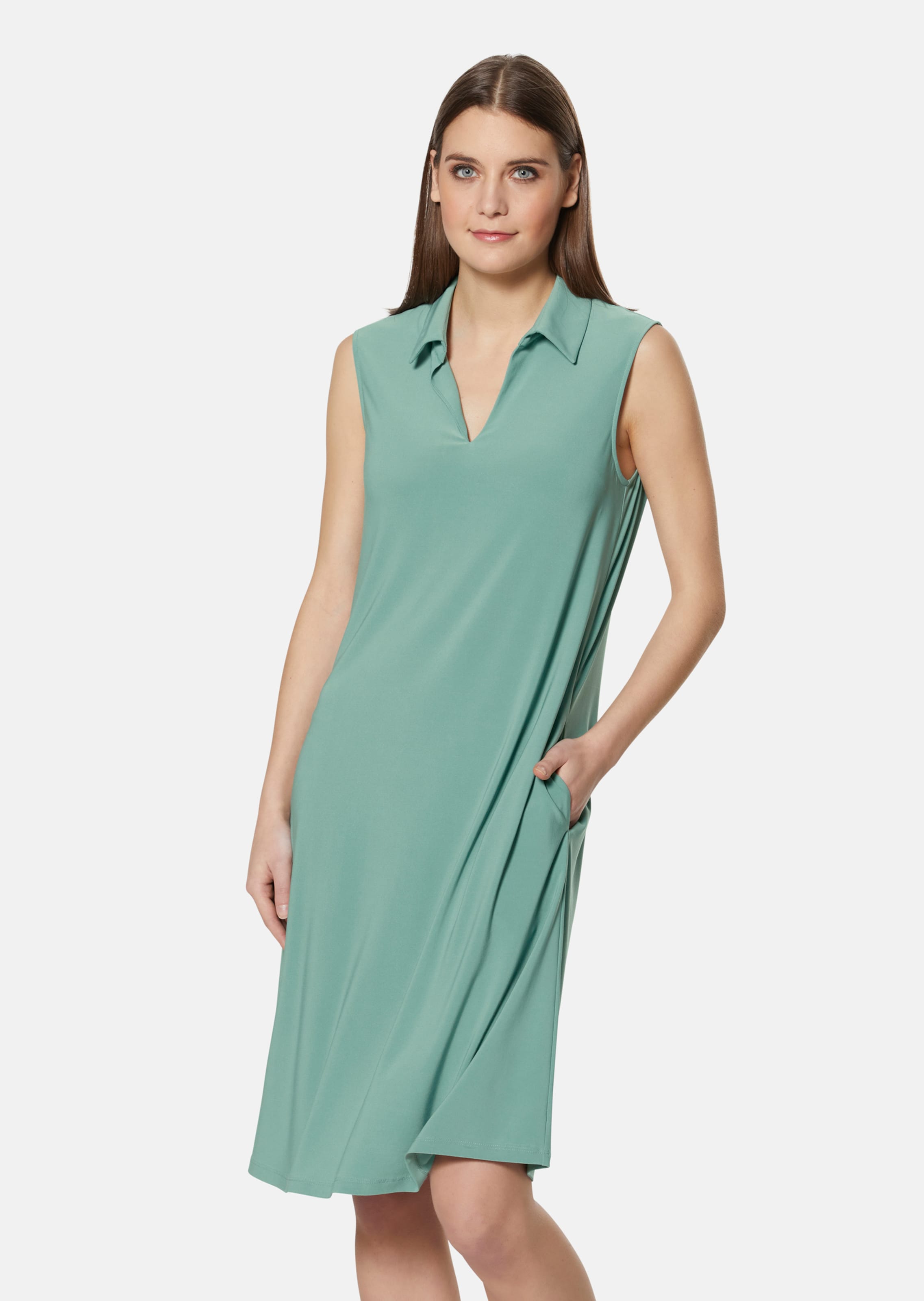 Ärmelloses Kleid mit Hemdkragen