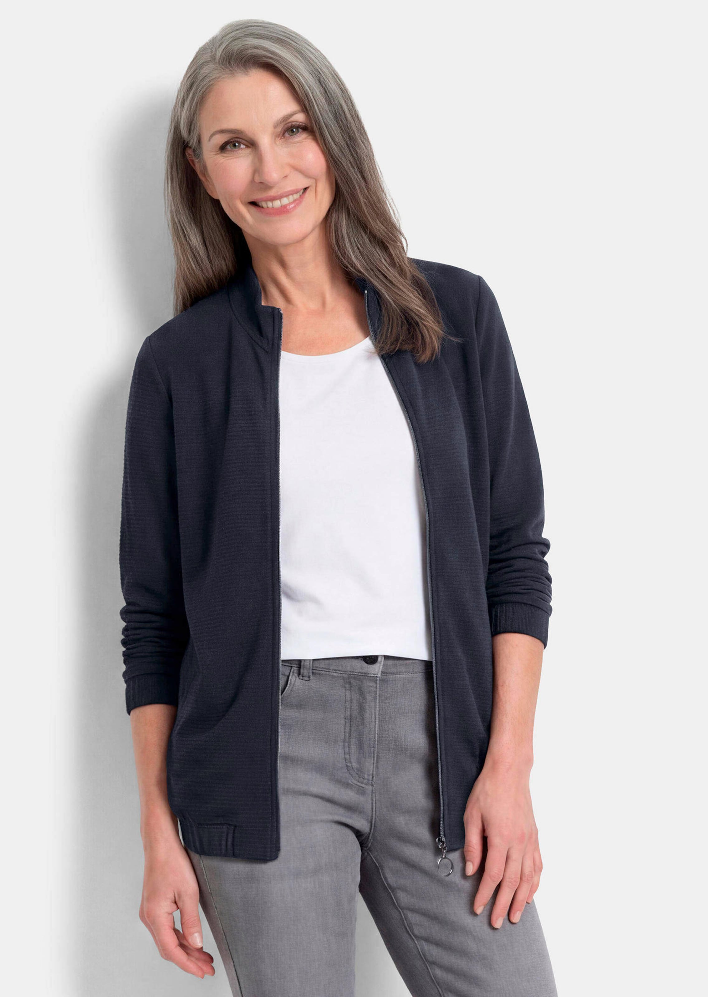 Zachte jersey jasje in een blouson-look