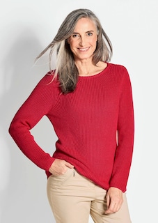 Figurschmeichelnder Pullover aus reiner Baumwolle thumbnail 1