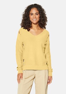 Strickpullover mit Cut-Outs und V-Ausschnitt thumbnail 1