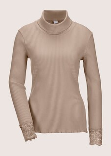 Rollkragen-Shirt mit Spitze am Arm thumbnail 7