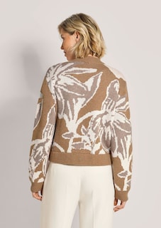Tricot blouson met jacquard bloemendessin thumbnail 4