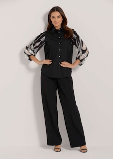 Lange Hemdbluse mit Lochstickerei thumbnail 3