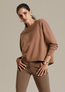 Kurzer Oversize-Pullover mit Kaschmir thumbnail 1