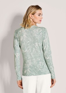 Strickjacke mit Allover-Print und V-Ausschnitt thumbnail 4