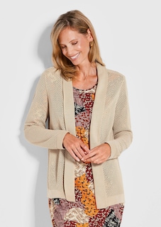 Strickjacke in feinem Ajour-Lochmuster thumbnail 1