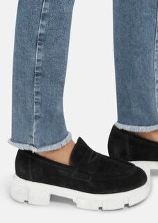 Jean avec franges fines au bas des jambes thumbnail 6