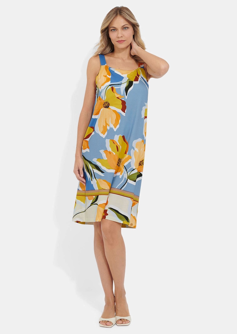 Ärmelloses Freizeitkleid mit Blumendruck