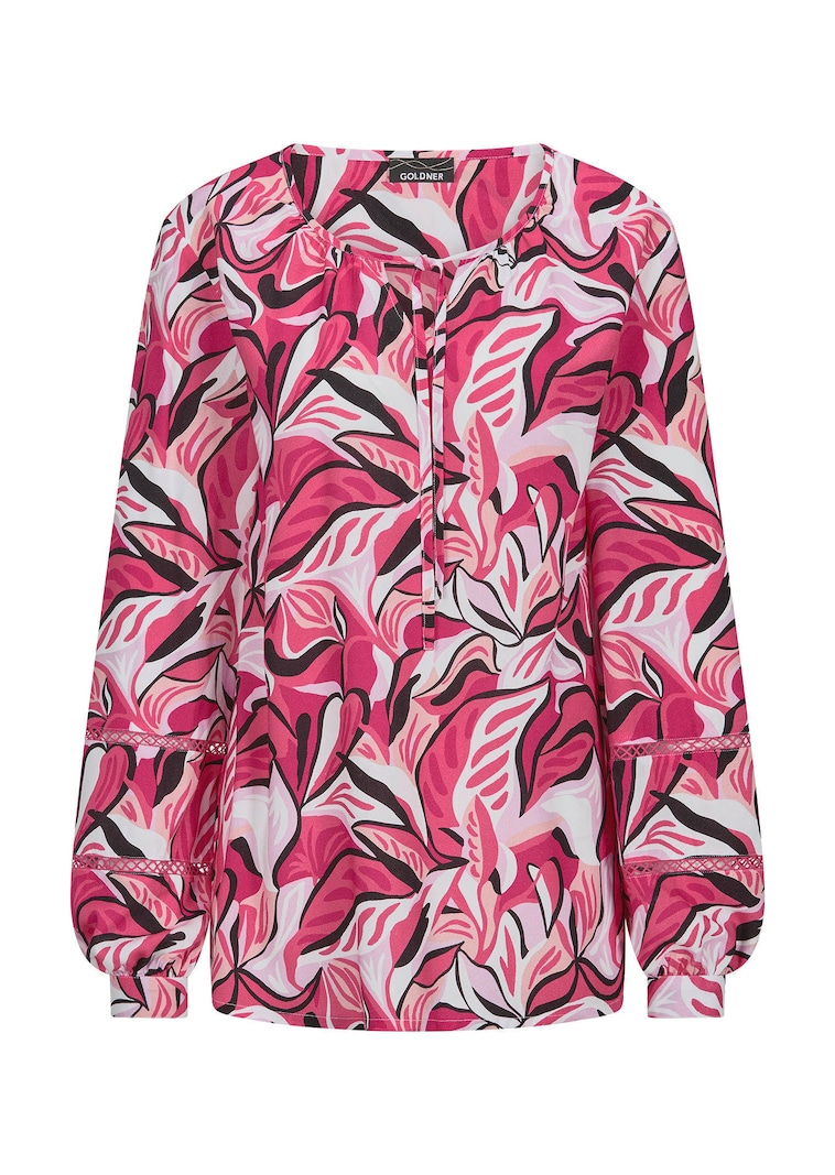 Blouse van viscose, met statementmouwen