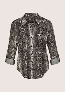 Lange Hemdbluse mit Unikat-Print thumbnail 7