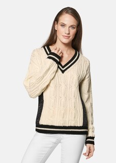 Zopfmuster-Pullover mit wattierten Steppeinsätzen thumbnail 2