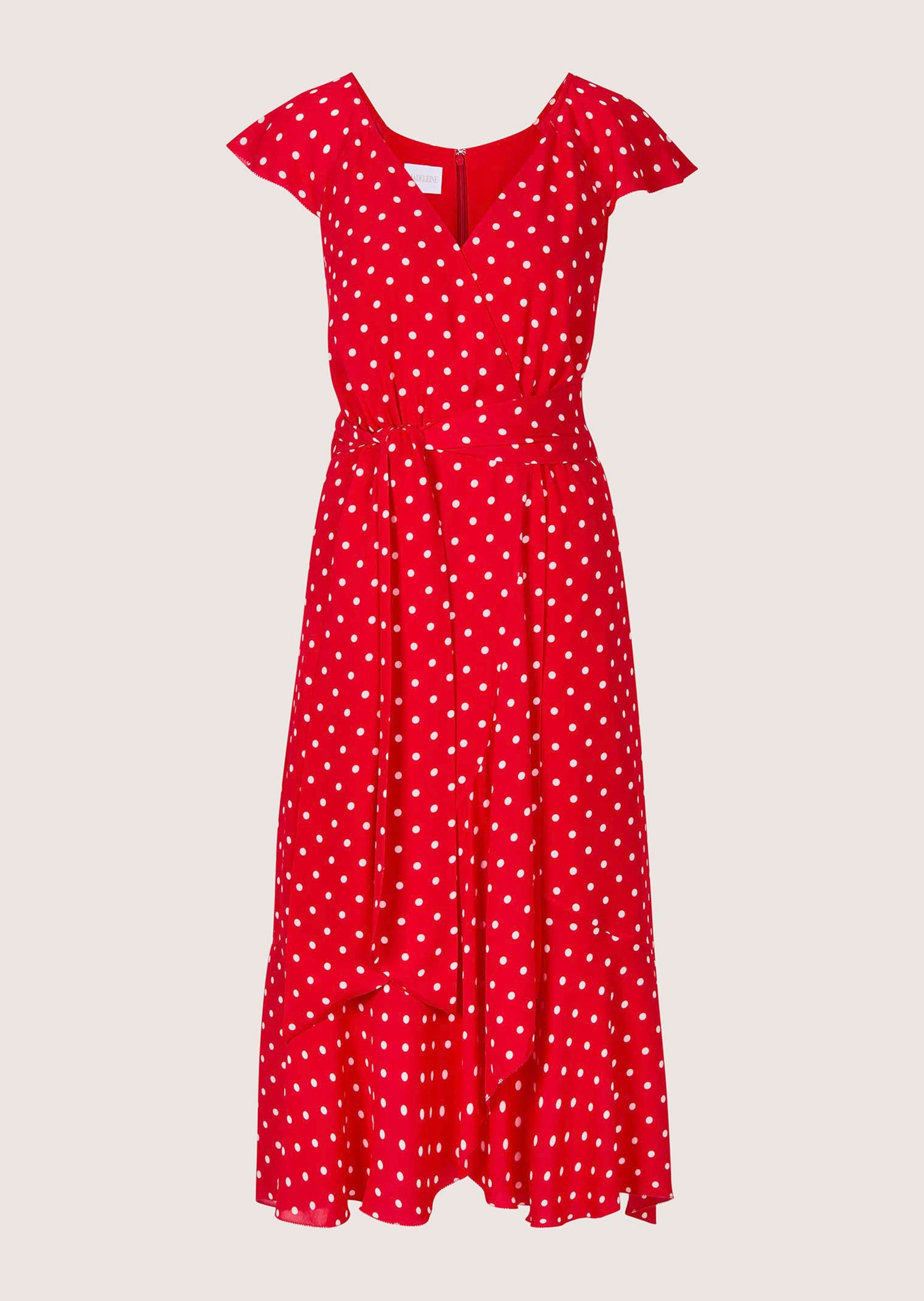 Kleid mit Punkten in Wickeloptik