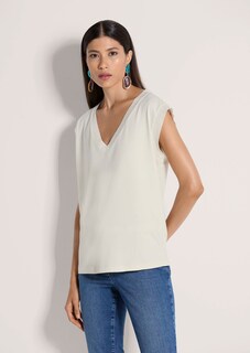 Sleeveless top with a wide ribbed trim thumbnail 1
