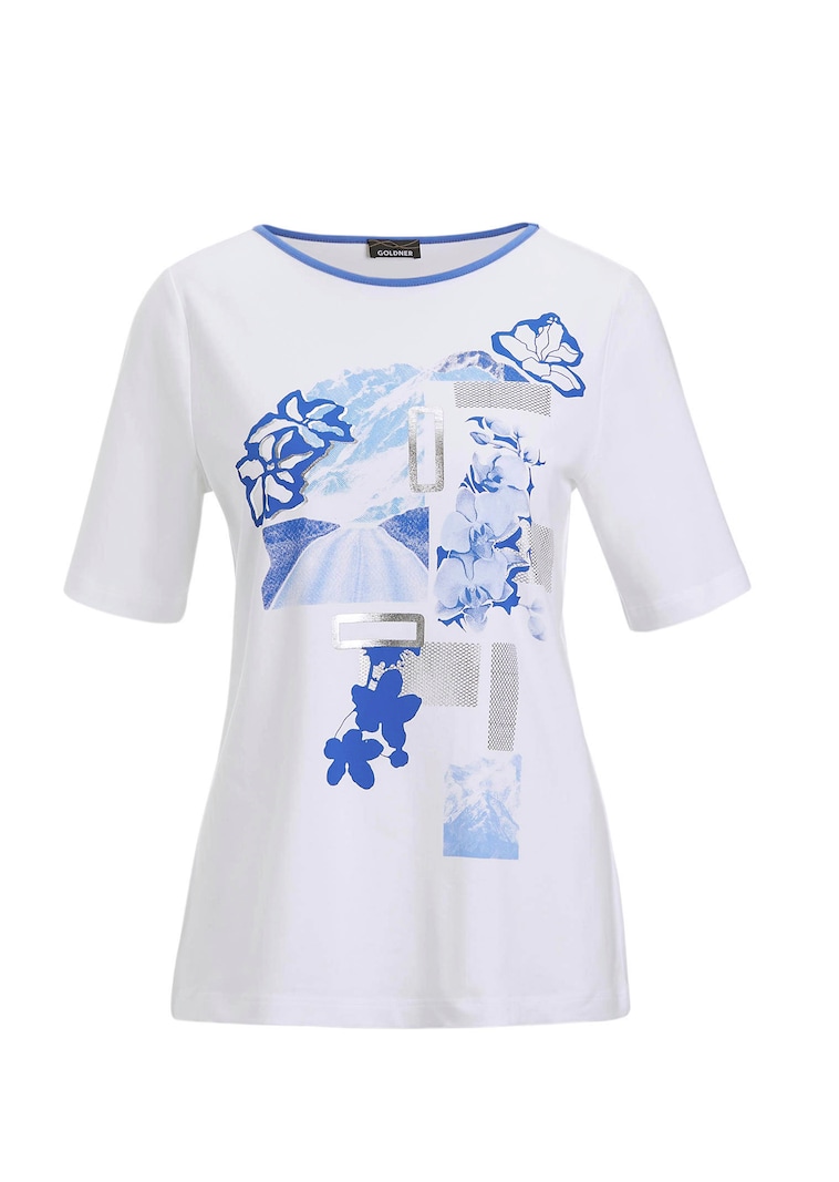 Printshirt mit Glanzdetails