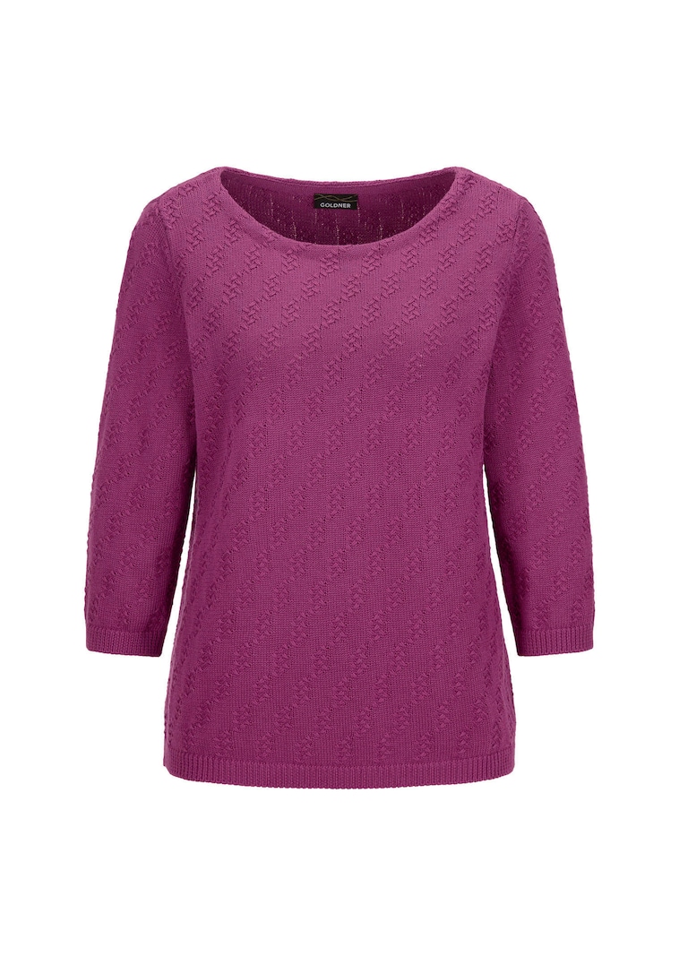 Pull à manches 3/4 en pur coton