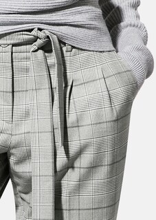 Karo-Bundfaltenhose mit Bindegürtel thumbnail 6