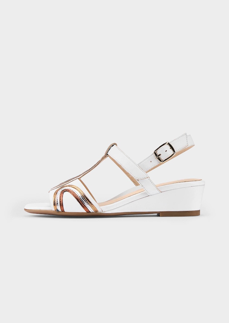 Sandalen aus Leder mit Keilabsatz