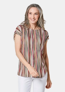 Druckbluse mit Streifendruck thumbnail 1