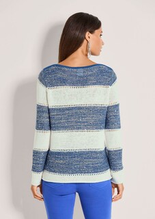 Pullover mit Blockstreifen und Pailletten thumbnail 4