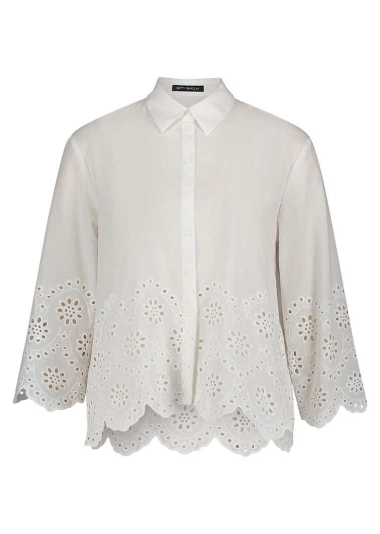 Bluse mit Stickerei aus reiner Baumwolle