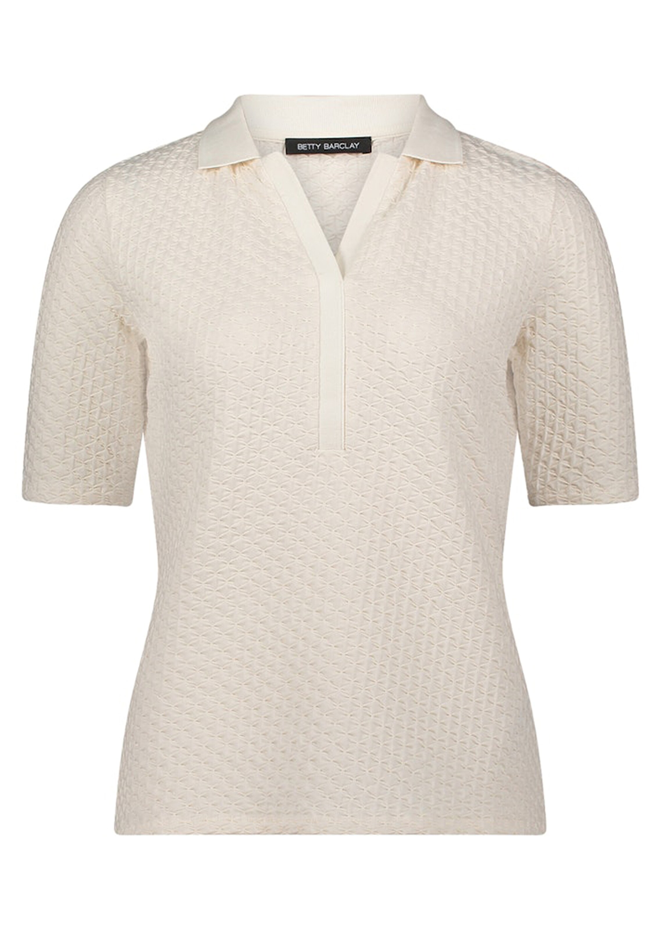 Gestructureerd poloshirt met tricot kraag