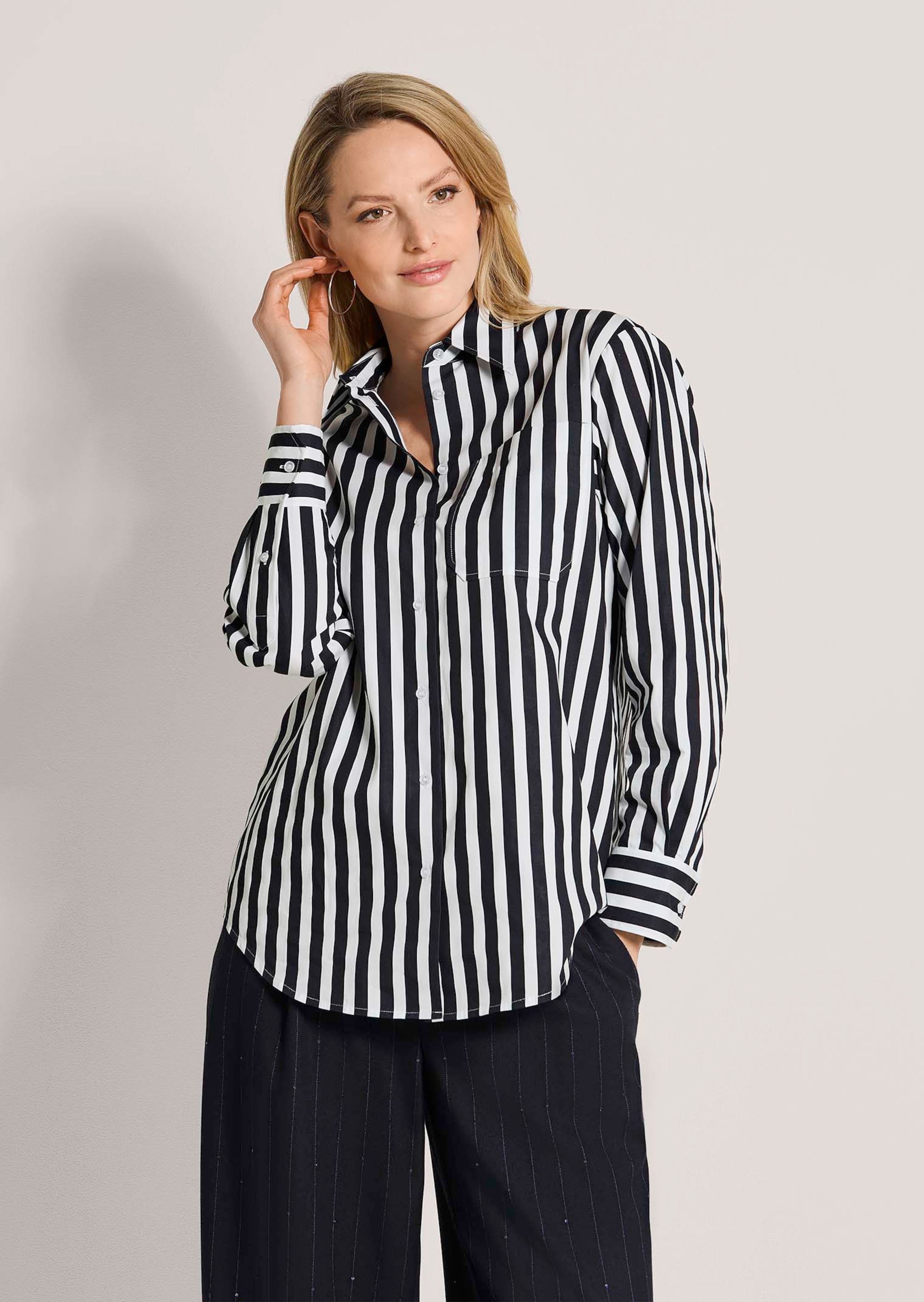 Baumwollbluse mit Streifen