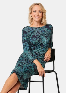 Elastische jersey jurk met modieuze print thumbnail 3