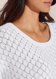 Kurzer Strickpullover mit Ajour-Muster thumbnail 6