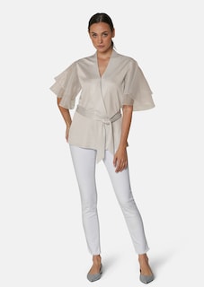 Bluse im Metallic-Look mit transparenten Ärmeln thumbnail 3