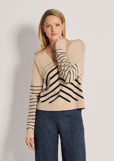 Sportiver Strickpullover mit Streifenmuster thumbnail 2