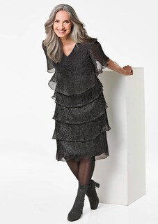 Kleid aus glänzendem Plissée thumbnail 4