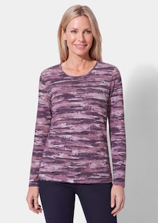 T-shirt en viscose au motif rayé dynamique thumbnail 1