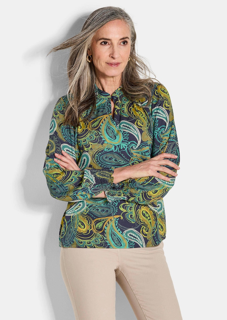 Bluse aus fließendem Viskose-Satin