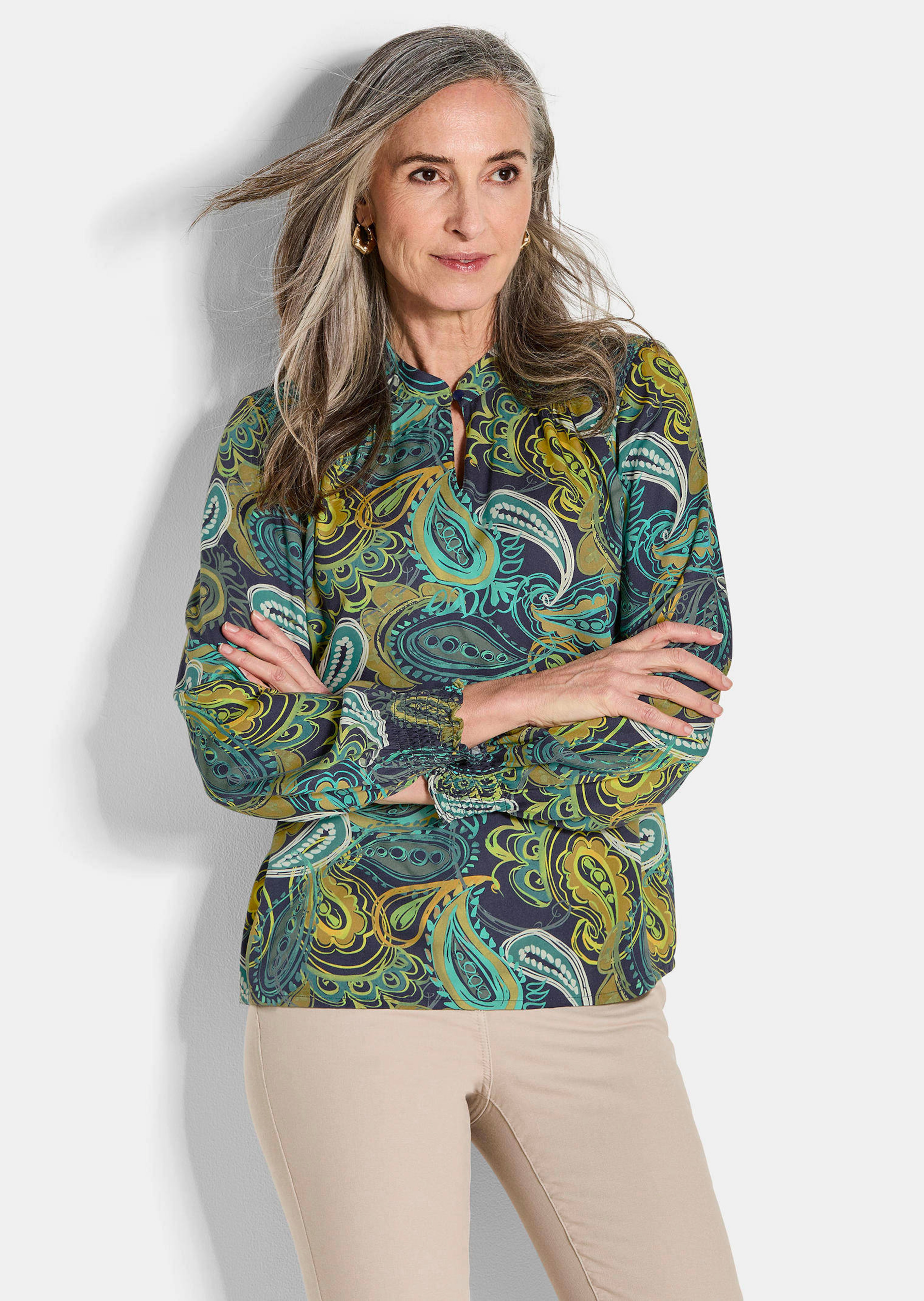 Blouse van soepel viscose-satijn