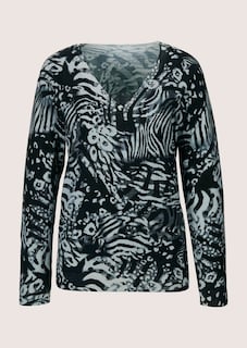 V-Pullover mit Unikat-Print thumbnail 7