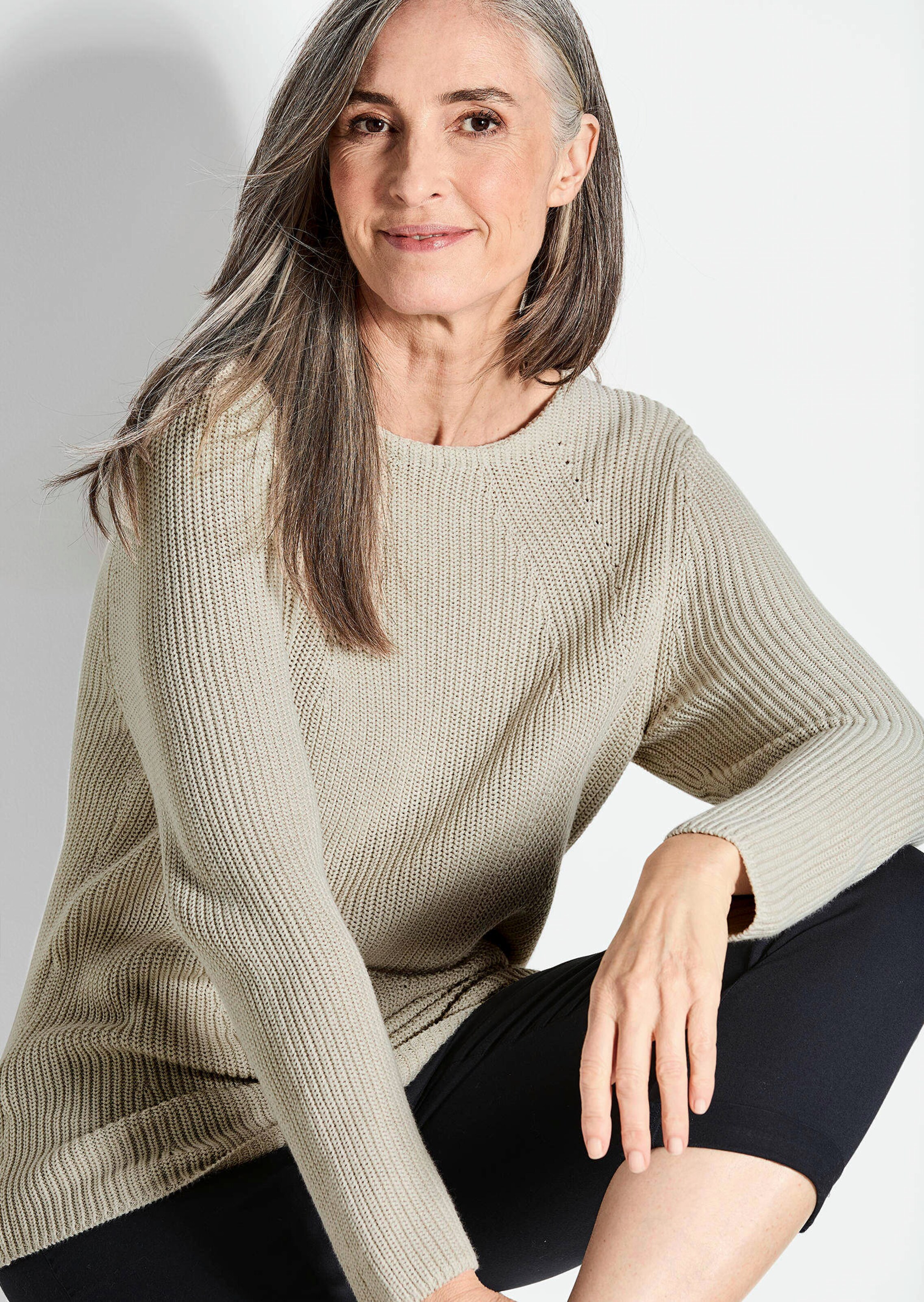 Figurschmeichelnder Pullover aus reiner Baumwolle thumbnail 4