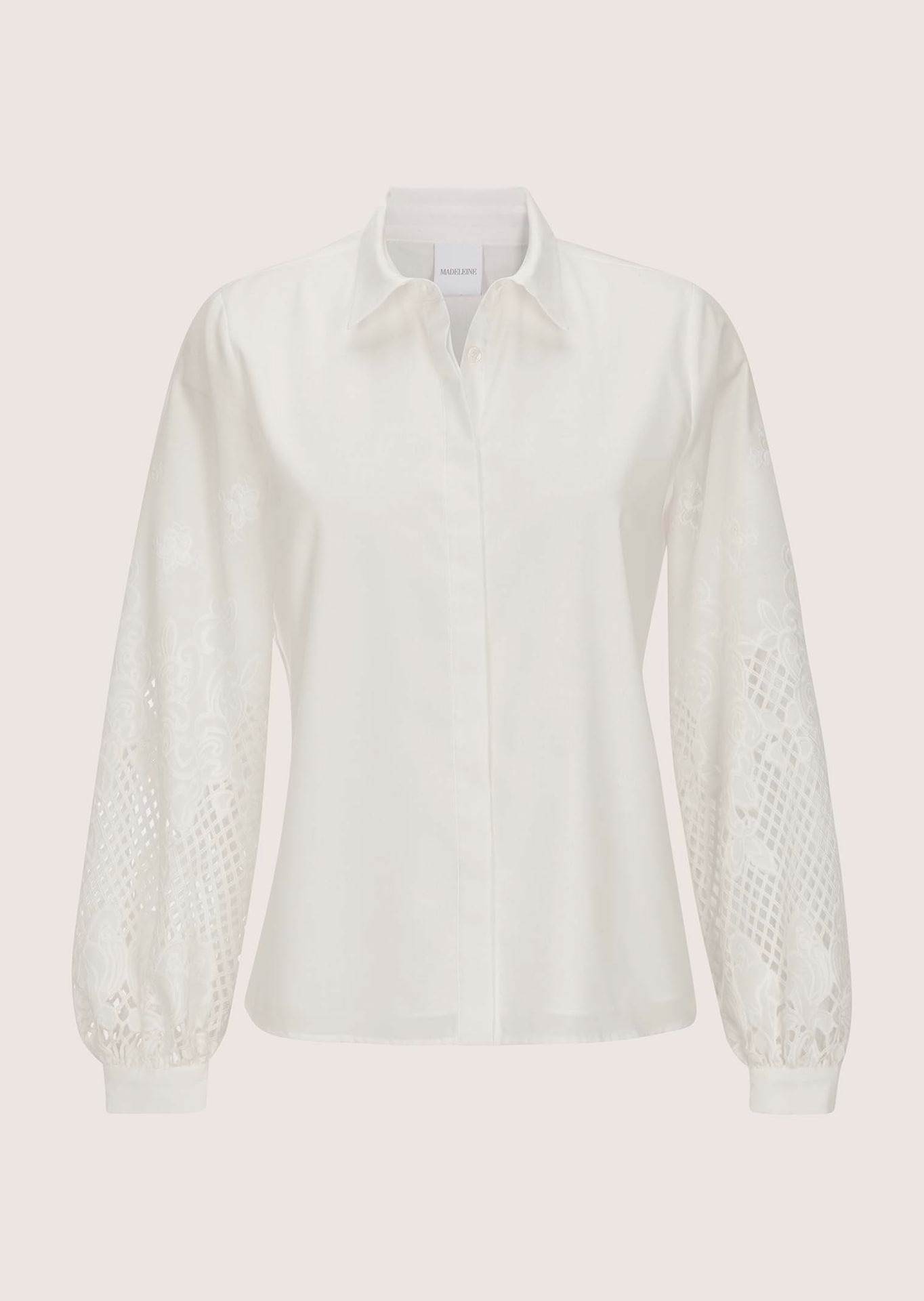 Chemisier en broderie anglaise à manches longues
