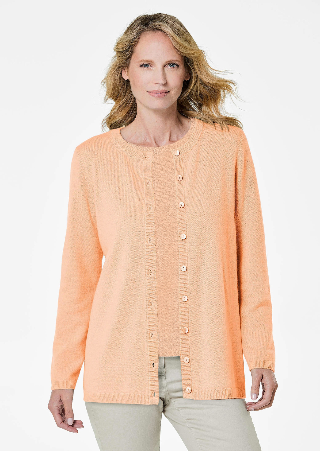 Tricot jasje van kasjmier met ronde hals