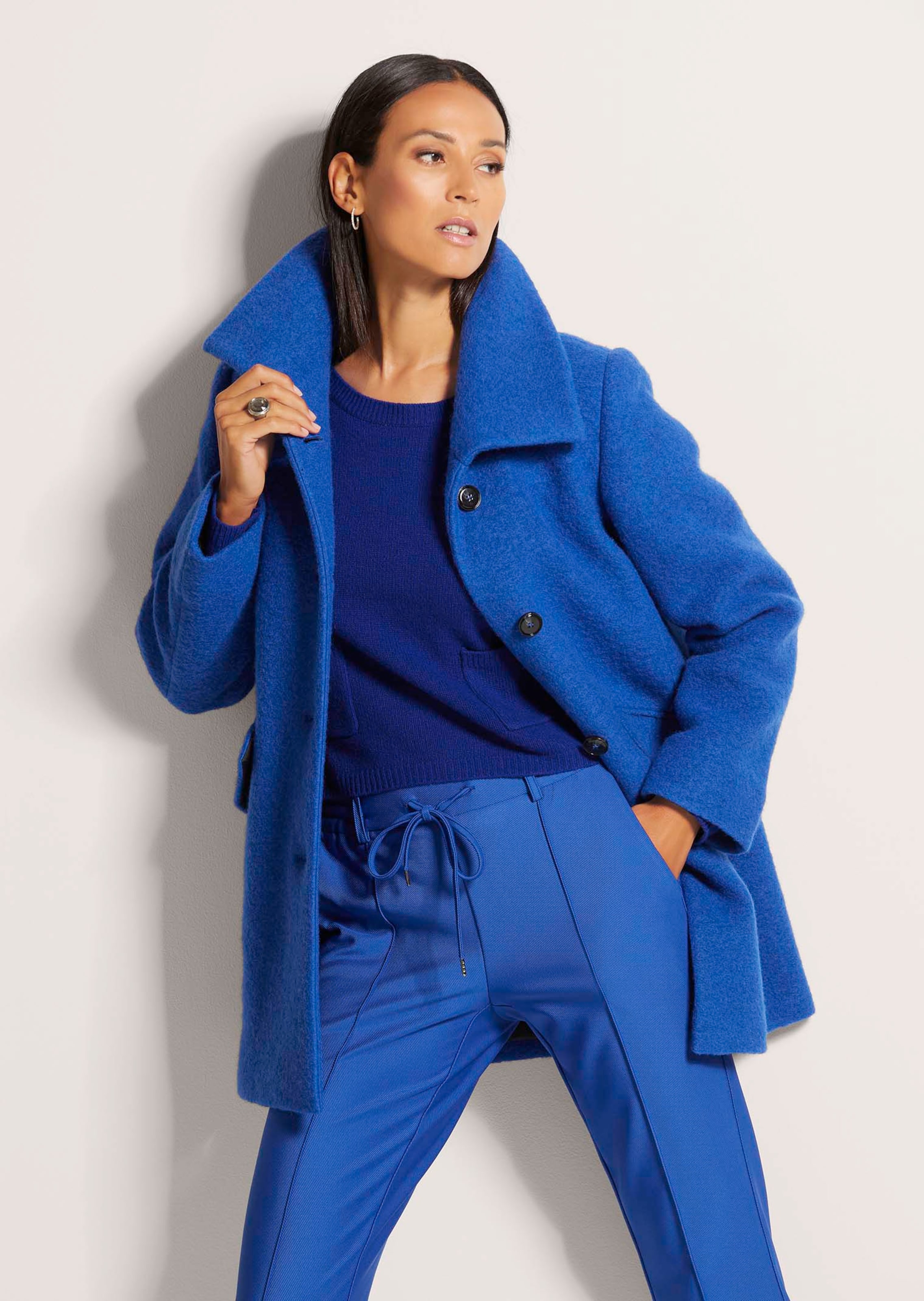 Manteau court en mélange de laine
