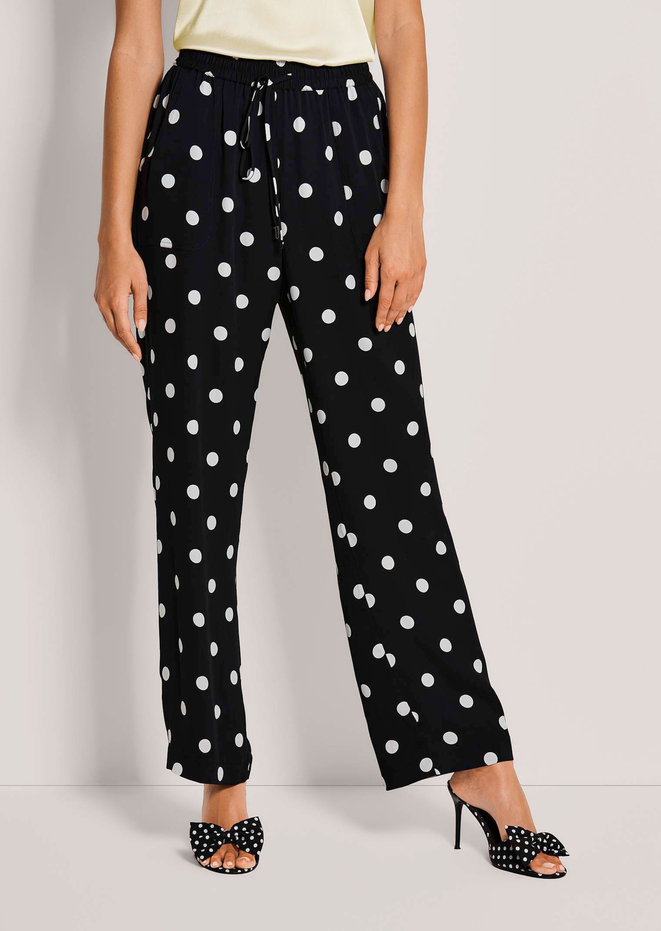 Polka-dot broek met wijde pijpen