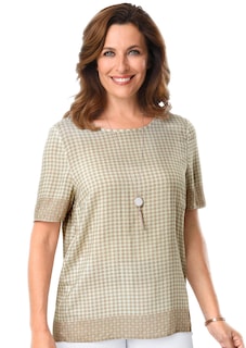 Gedessineerde blouse van hoogwaardige viscose thumbnail 1