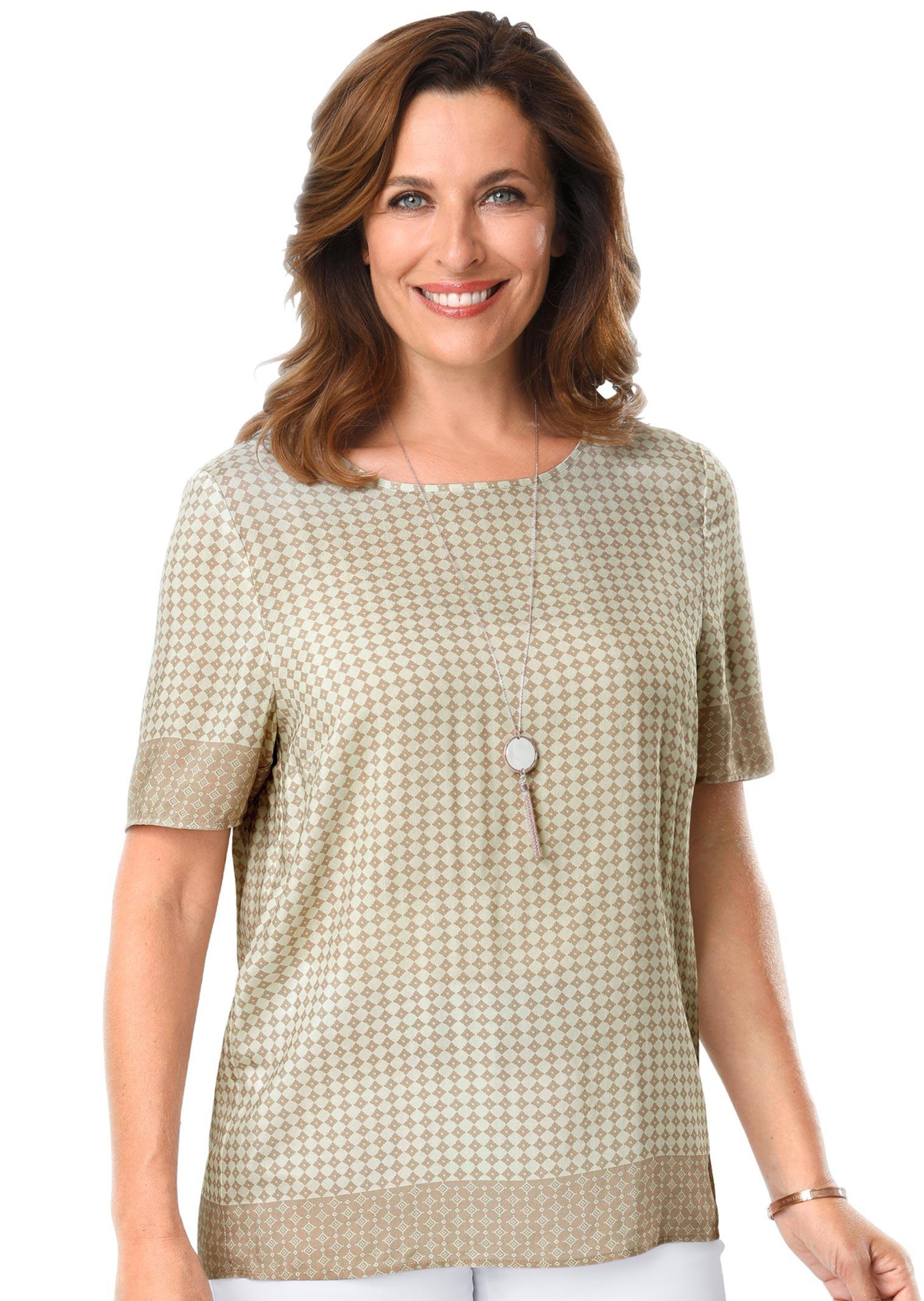 Gedessineerde blouse van hoogwaardige viscose