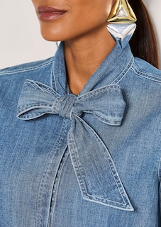 Jeansbluse mit Schluppe thumbnail 6