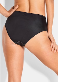 Slip taille haute en charmeuse et dentelle thumbnail 2