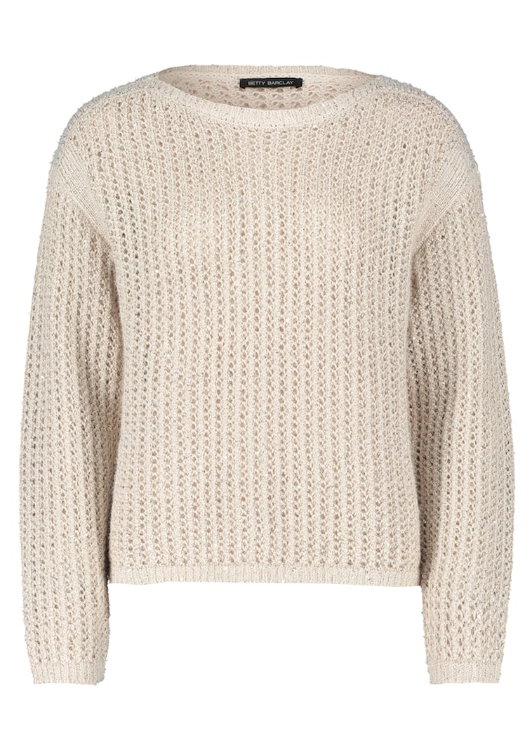 Lochstrick-Pullover mit Pailletten