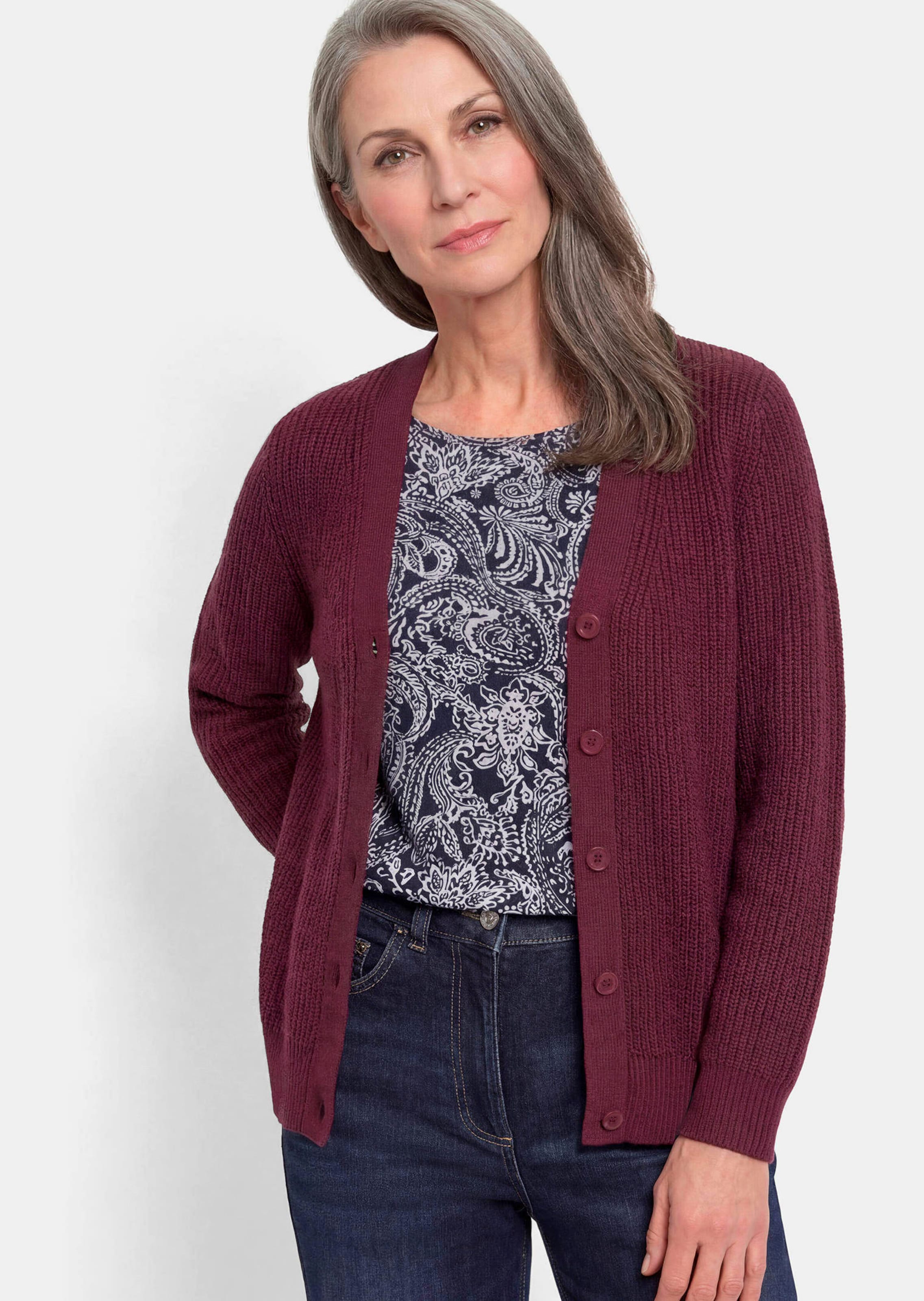 Onderhoudsarm tricot jasje met hoogwaardige ribstructuur