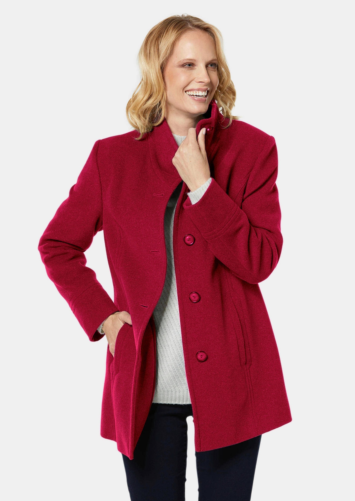 Unentbehrliche Wolljacke mit feinen Details