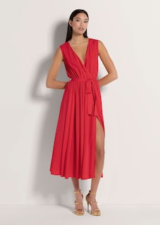 Langes Kleid in Wickel-Optik thumbnail 3